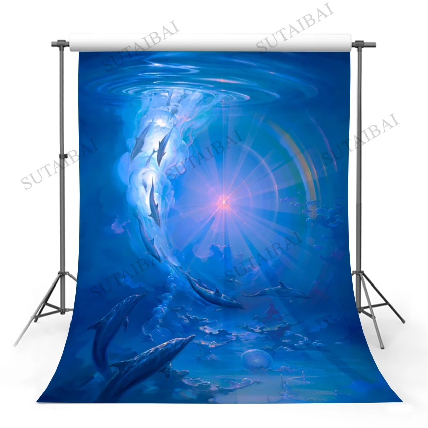 

Sea Ocean Seabed Underwater Fish Wallpaper Baby Shower Birthday Party Backdrop Photography Background For Photo Studio Shoot