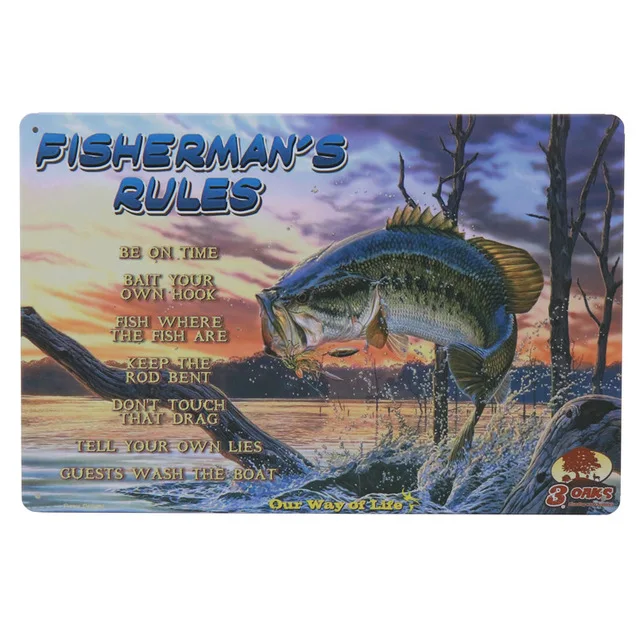 Gone Fishing/Fisherman Parking Only Retro Shabby Chic Tin Sign Metal Plate Plaque Wall Poster For Bar Pub Home Decor | Дом и сад