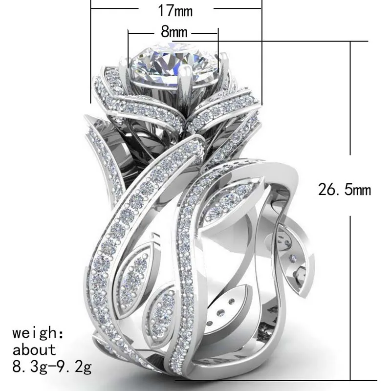 Австрийский Кристалл Ювелирные изделия кубического циркония розы цветы