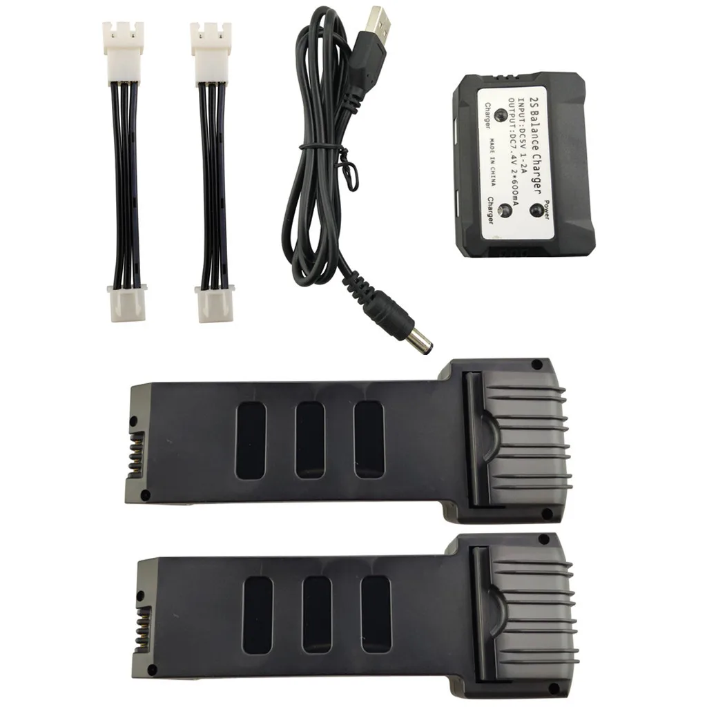 2 шт. Аккумулятор 7 4 в 1200 мАч с зарядным устройством 2-в-1 для квадрокоптера E511 E511s RC |