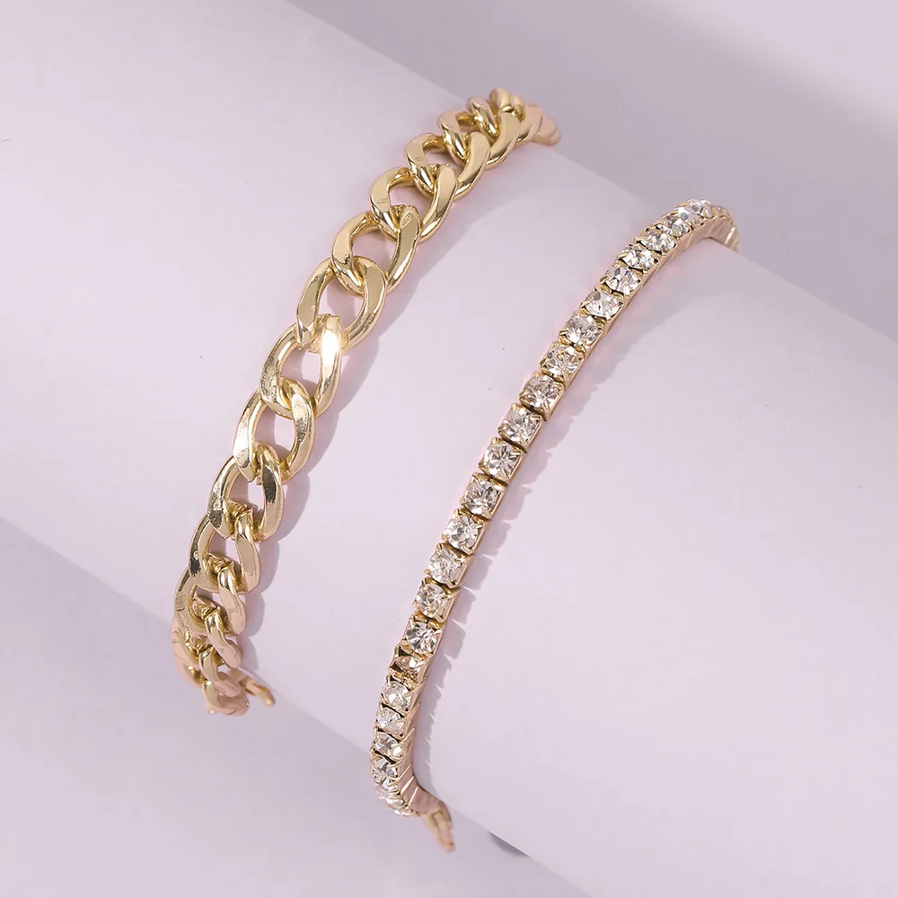 Новинка 4 шт. панковские кубинские браслеты с цепочкой набор для женщин Майами