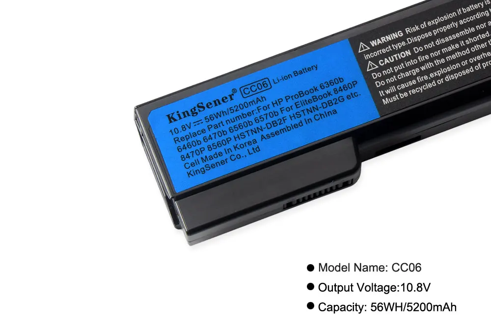KingSener CC06 ноутбук Батарея для hp ProBook 6360b 6460b 6470b 6560b 6570b 6465b 6475b 6565b 8460p 8470 8460W HSTNN-DB2F