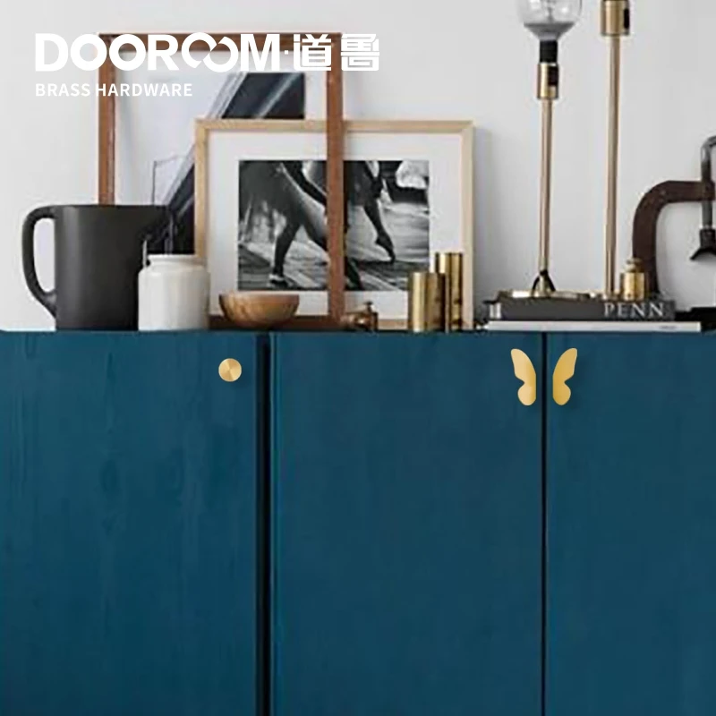 Dooroom латунная фурнитура ручками Натуральный Свежий светло роскошные золотые бабочки Тянет Шкаф для одежды шкаф для шкафов, ящиков Ручки