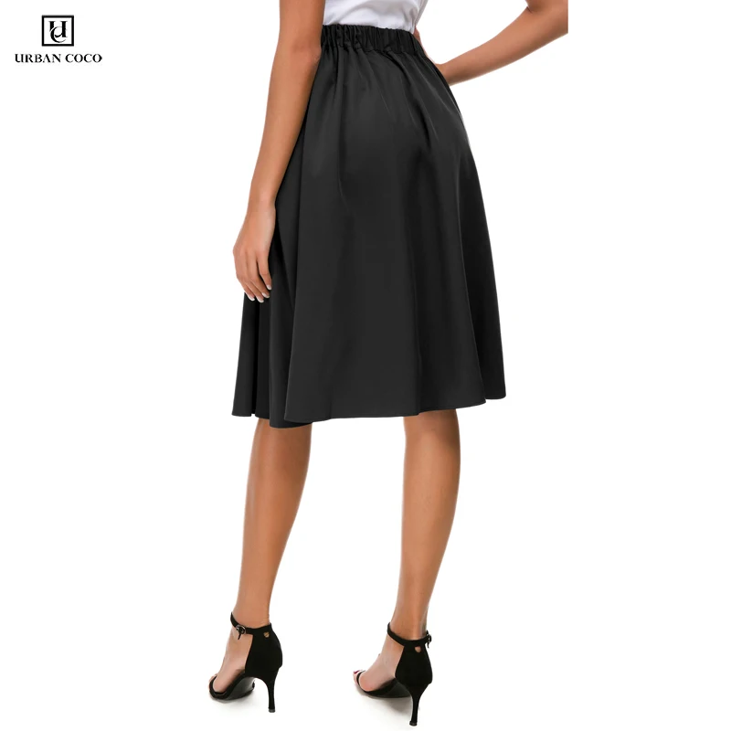 Женская однотонная расклешенная трапециевидная юбка с карманами Urban CoCo