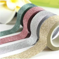 new arrival adhesive silver golden glitter washi tape scrapbooking christmas party kawaii cute decorative paper crafts hot sale