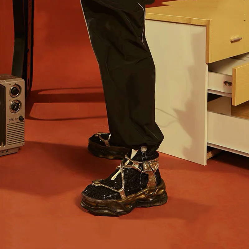 Женская обувь Delivr повседневная на толстой платформе с высоким берцем 2019|Женские