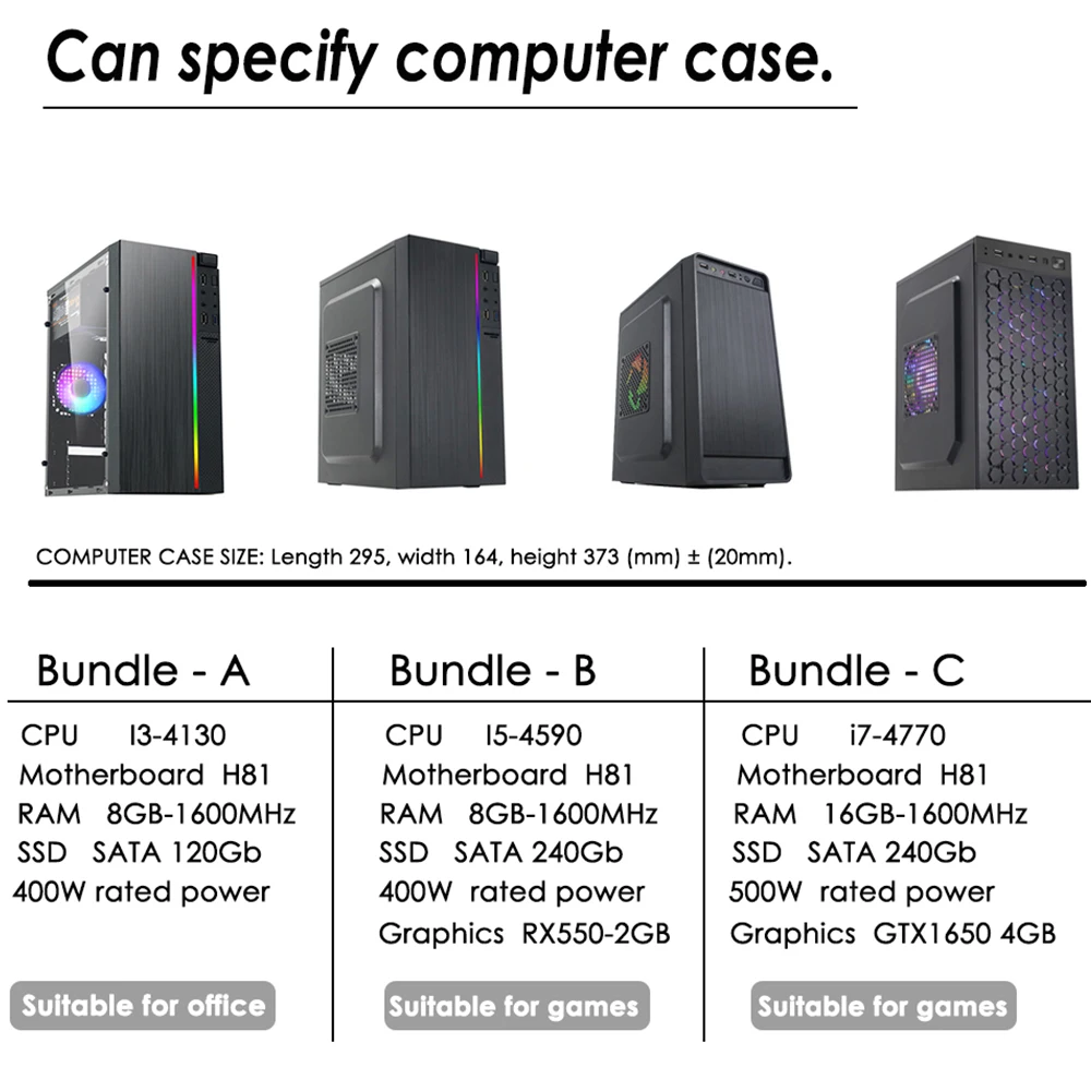 ZIKUI офисная Настольная компьютерная игровая карта GTX 1650 4G/RX550 2G для Intel Core I3/I5/I7 RAM D3