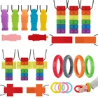 Сенсорное жевательное ожерелье в упаковке, силиконовая Жевательная подвеска, обучающие и развивающие игрушки, жевательное ожерелье для прорезывающихся зубов детей, тревожность