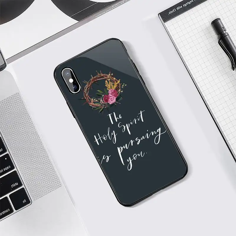 

Bible flower art pattern case for airpods Phone Case Tempered glass For iphone 5C 6 6S 7 8 plus X XS XR 11 PRO MAX