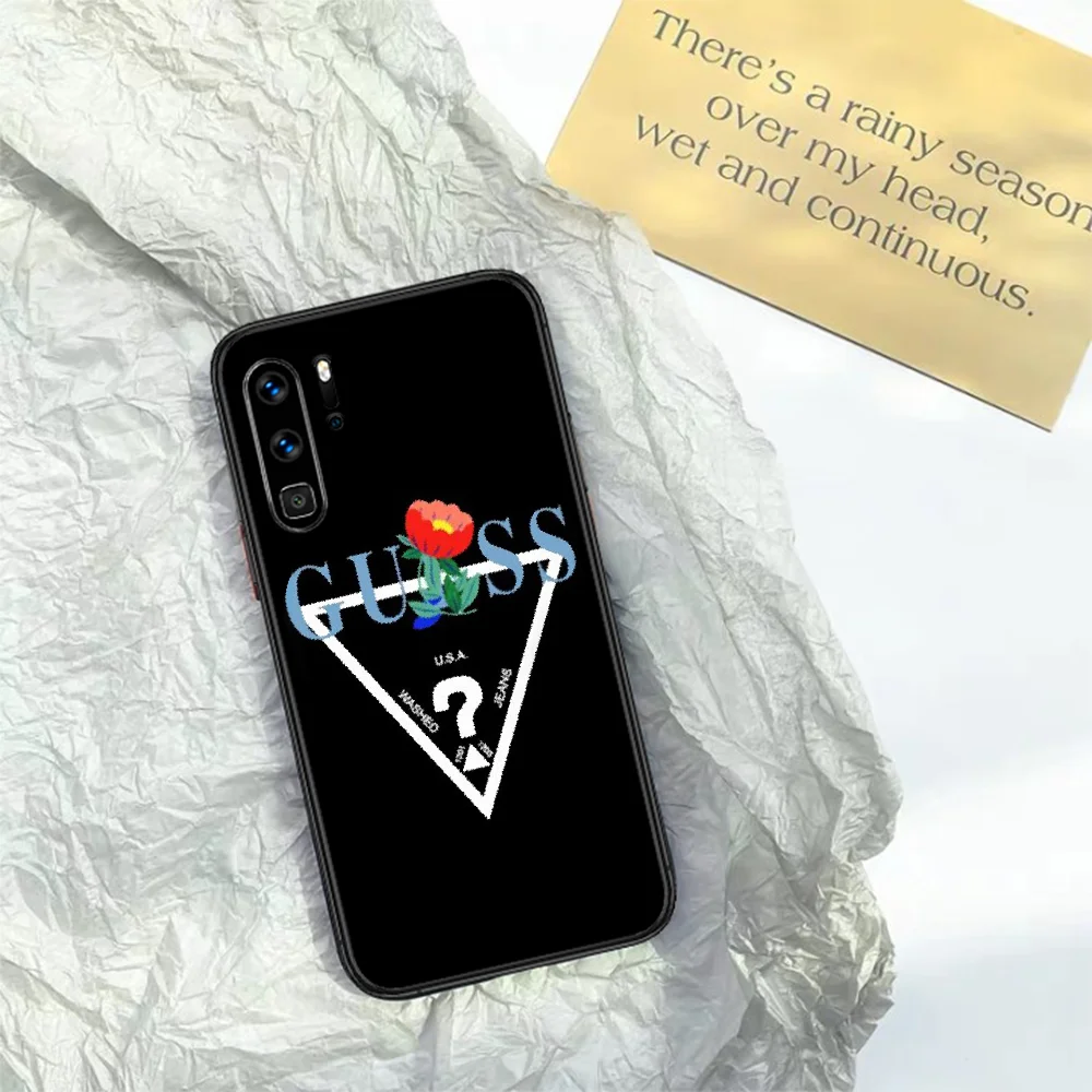 

French Fashion Brand Guess Phone Case For HUAWEI P 9 10 20 30 40 Lite smart Pro Z 2019 Nova 5T 6 7 i black Prime Luxury Back