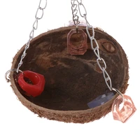 t8we parrot toys perch coconut shell swing nest hanging cage natural birds parakeet