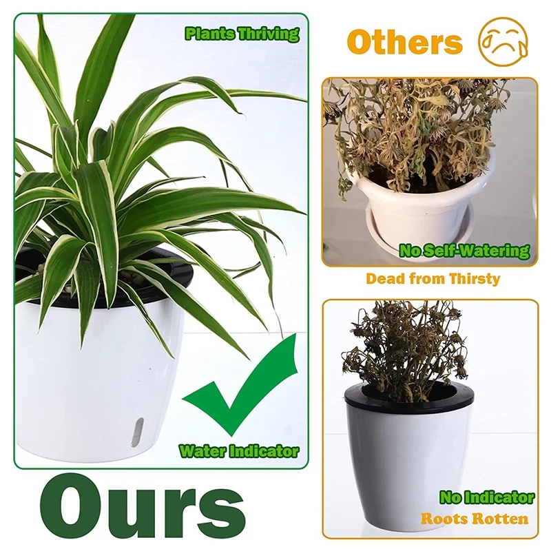 Кастрюли для самополива комнатных растений 6 упаковок 5 дюймов индикатор воды