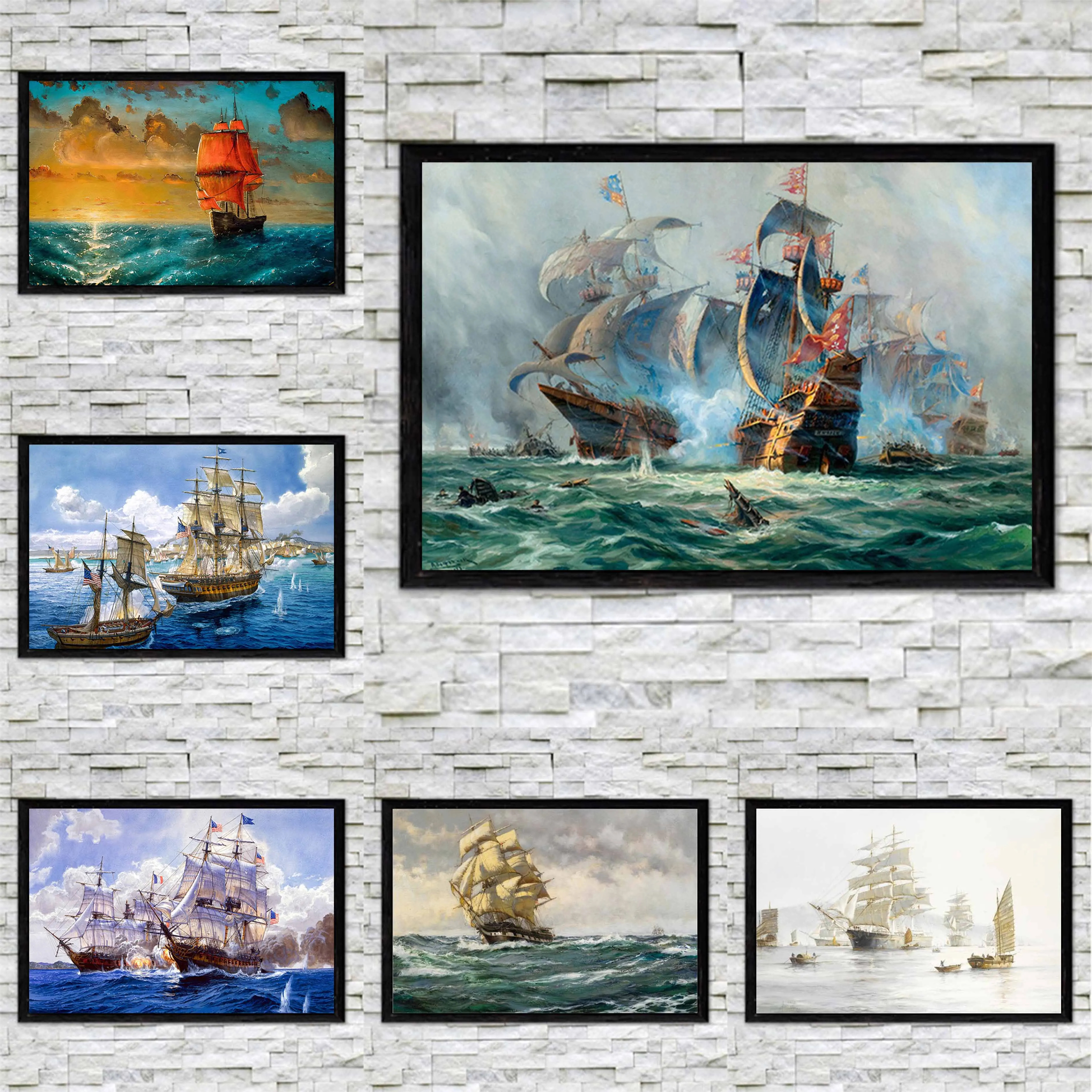 

Sailing Ship Seascape Canvas Paintings Sailboat Posters And Prints For Living Room Wall Art Picture Room Home Decoration Cuadros