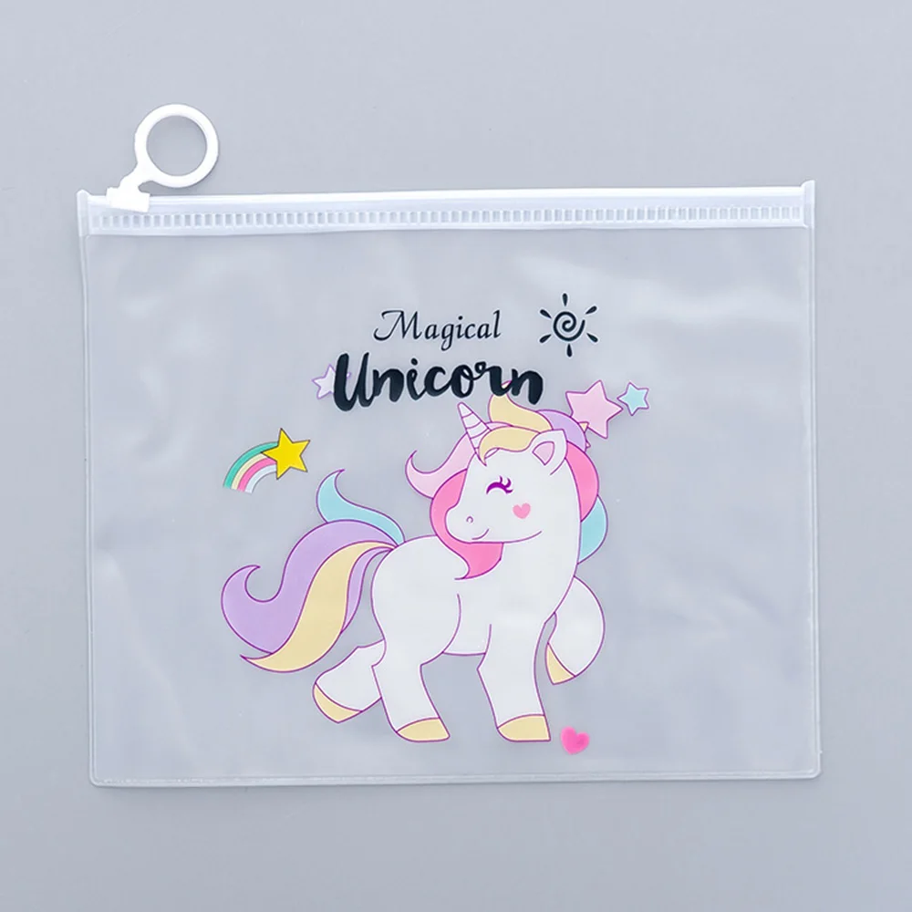 Cute Cartoon Transparent Pencil Case Kawaii Unicorn Large Bag For Girls Kids Office School Supplie Stationery|Пеналы| |