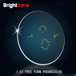 Асферические линзы 1,67 с высоким индексом, без формы, широкое поле интерьера, мультифокус, антибликовое покрытие CR-39 Rx, прогрессивные линзы из смолы по рецепту