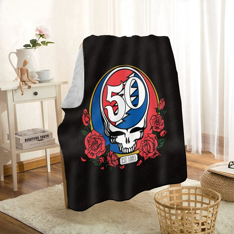 

HEARMNY Grateful Dead Personalized Nap Blanket Super Soft Warm Microfiber Fabric Blanket For Couch Throw Travel Adult Blanket