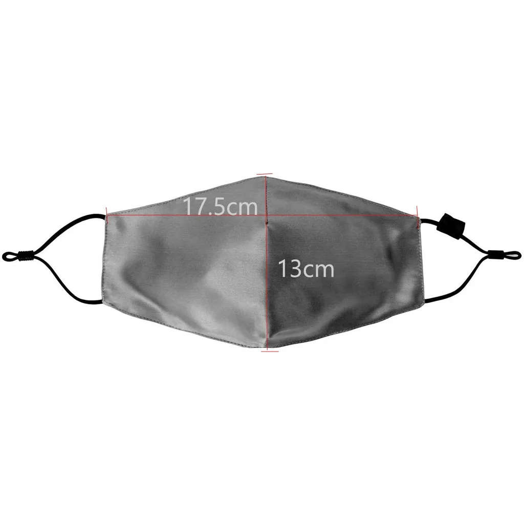 

Unisex Silk Face Mouth Mask Washable and Reusable Adjustable Ear Loop Windproof Dustproof Solid Mask Face Cover Mascarillas