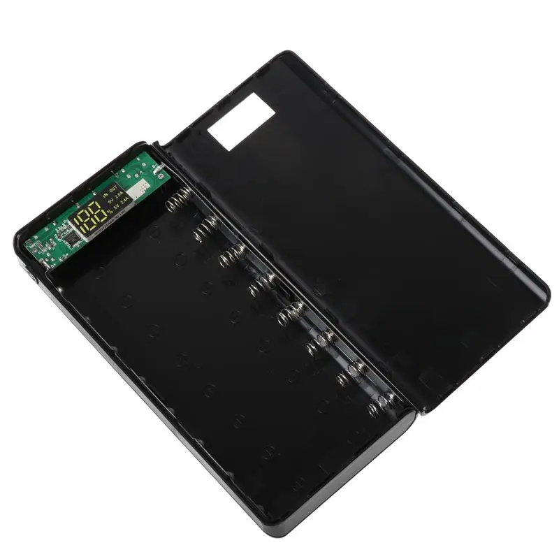 Двойной USB светодиодный светильник 8x18650 батарея DIY банк питания коробка держатель для мобильного телефона