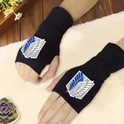 Новинка 2019, горячая Распродажа, теплые трикотажные перчатки из хлопка с рисунком Атака Титанов, перчатки для любителей аниме, аксессуары для косплея