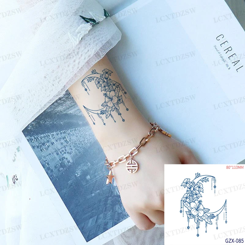 Butterfly Jewel Temporary Tattoos Stickers Curled Edges Tattoo Fashion Women Girl Design Flower Arm Legs Body Art Fake Sticker