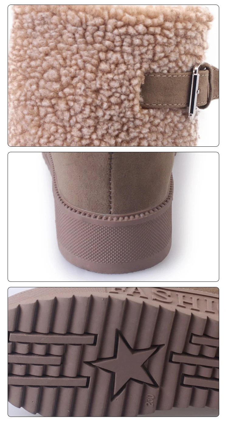 Женские ботинки до середины икры зимние Нескользящие Теплые Ботинки Martin на меху