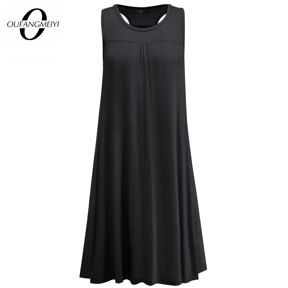 Женское летнее мини-платье без рукавов с карманами |