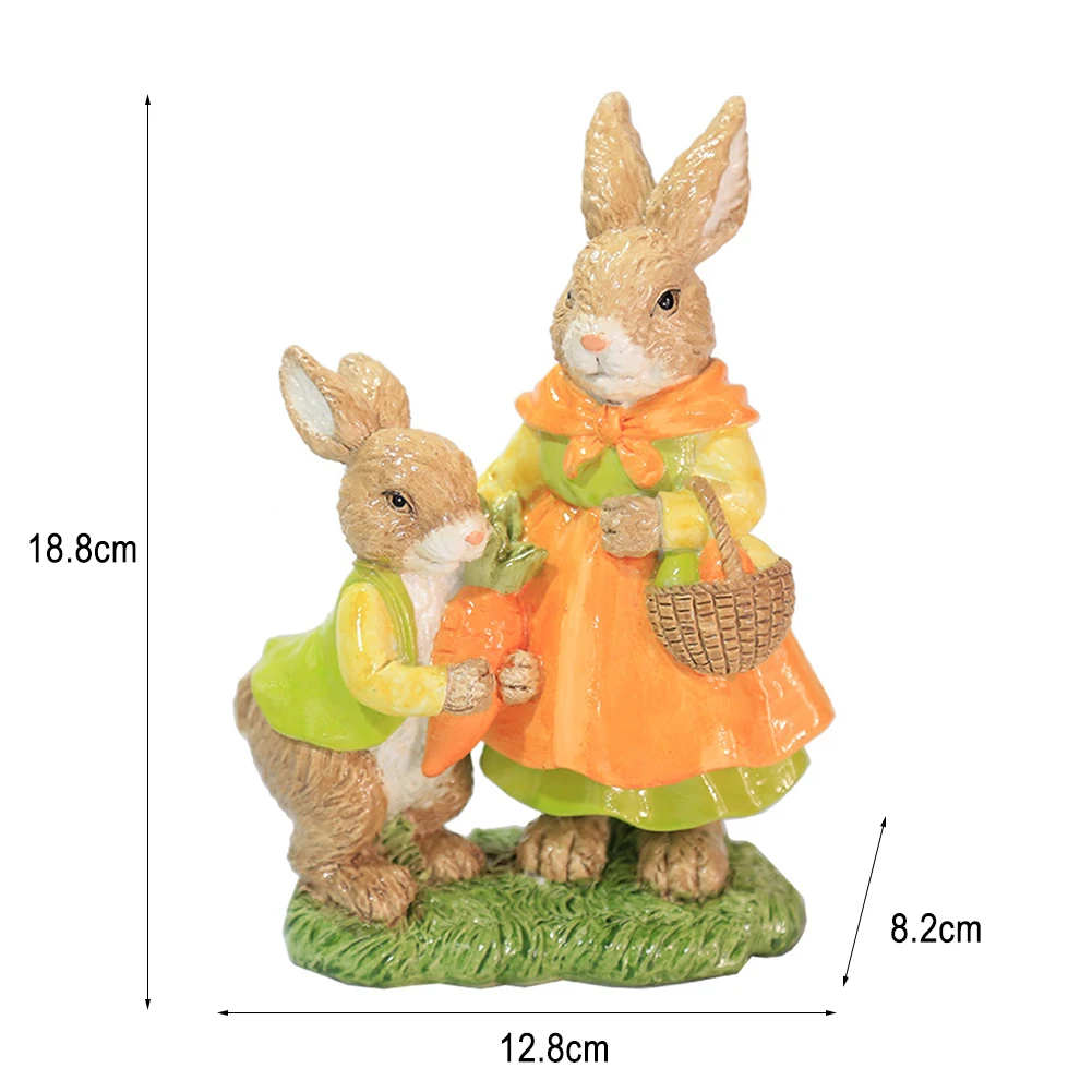 

Easter Day Desktop Bunny Decoration Animal Wedding Gift Resin Mother Child Rabbit for Children Room Garden Supplies