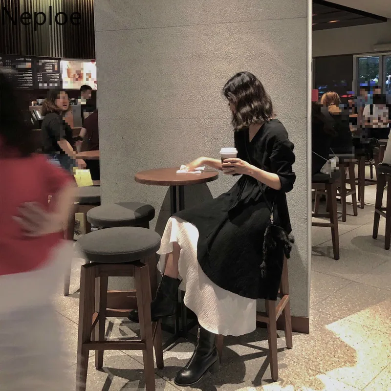 Neploe/Модное Длинное платье контрастного цвета в стиле пэтчворк большие размеры