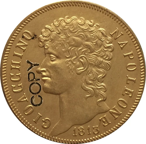 24 K позолоченный 1813 Италии 40 Лир-Максимилиан монеты скопировать
