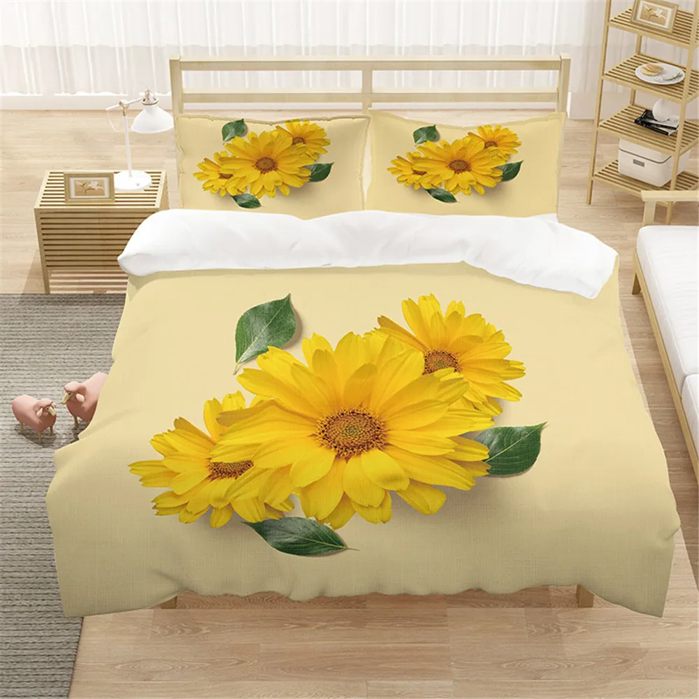 

Bedding Set 3D Print Design Duvet Cover Queen Twin Size Dropshipping Boy gife only Pillowcase Flower sunflower