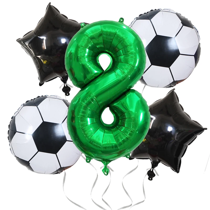 

Helium Foil Globos Football Balloons Birthday Party Decorations Kids Boy World Cup Digit Number Ball Soccer Party Supplies