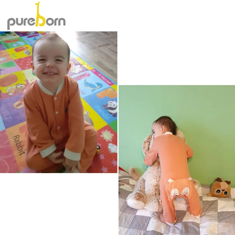 Pureborn/Детский комбинезон унисекс для новорожденных Пижама с героями мультфильмов