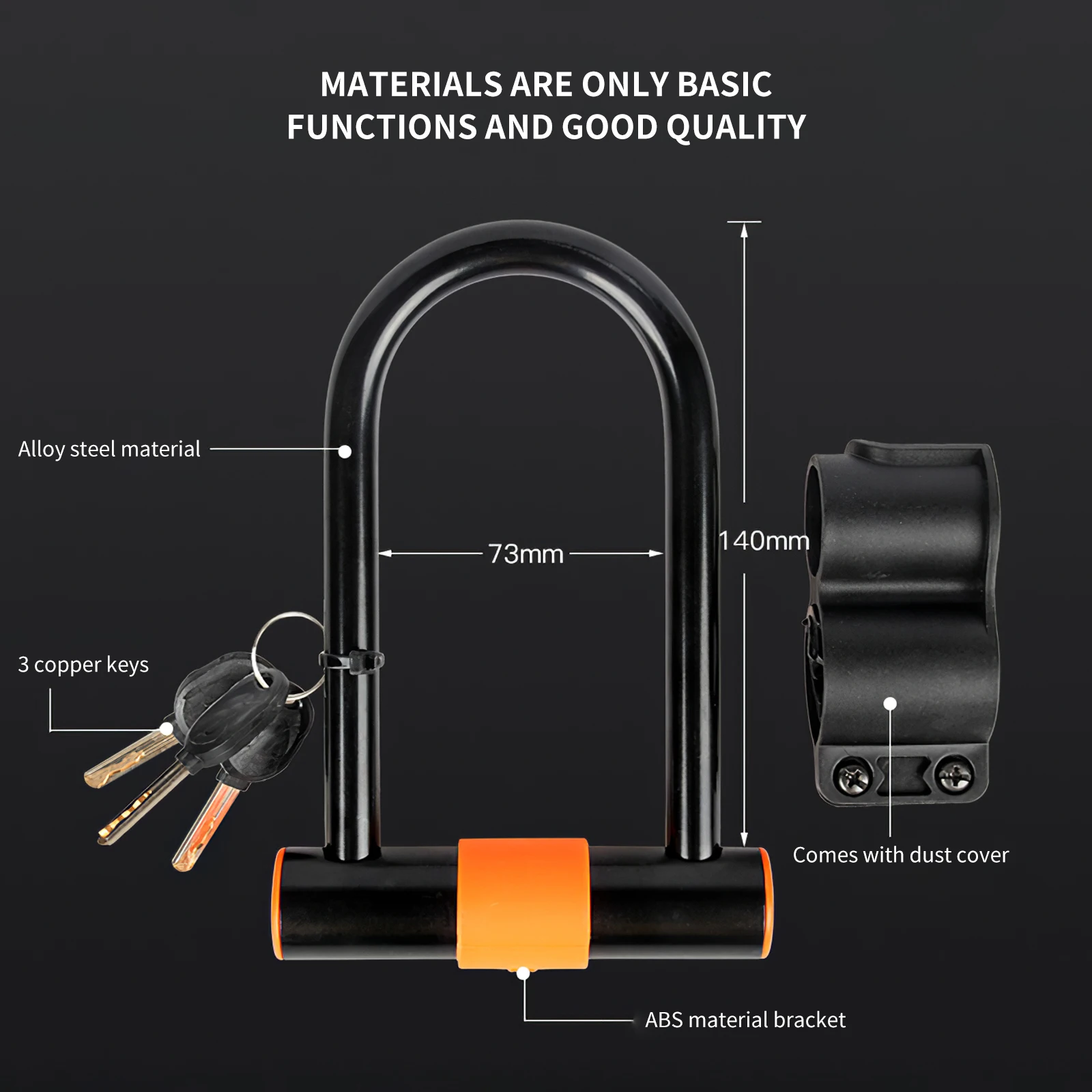 

Bike Lock Heavy Duty Bicycle Shackle and Cable for Mountain Bike Folding U-shaped Lock Motorcycle Anti-theft Lock Mountain Bike