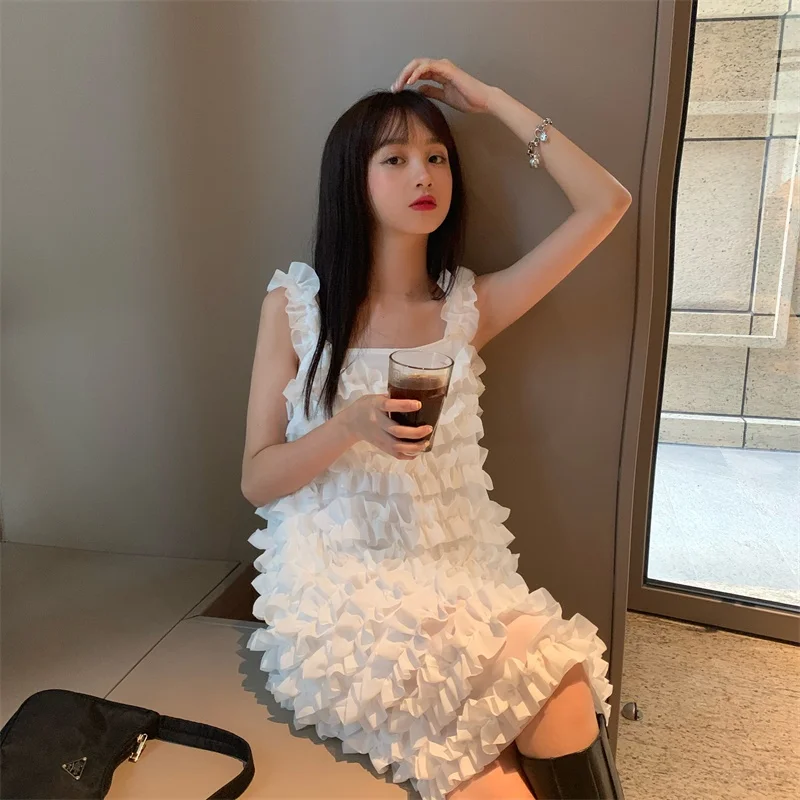 Женское приталенное платье-жилет средней длины летнее шифоновое платье в