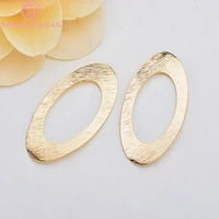 12006pcs 24x46mm 24k gold color plated brass oval shaped charms pendants high quality diy jewelry making findings