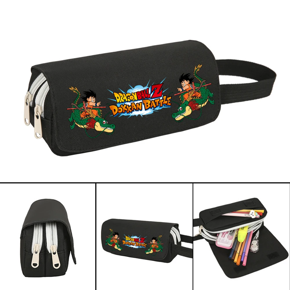 Dragon Ball PencilCase Double Zipper Son Goku Gohan Stationery Bag Student School Pen Case Box Large Capacity Pencil | Дом и сад