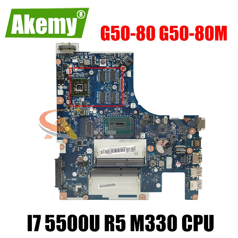 

Akemy ACLU3/ACLU4 NM-A361 Motherboard For Lenovo G50-80 G50-80M Laptop Motherboard CPU I7 5500U R5 M330 DDR3 100% Test