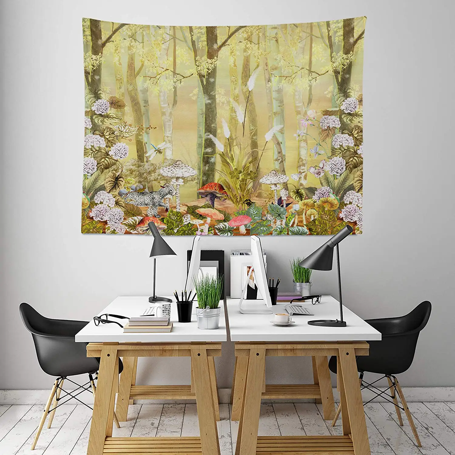 

Original Design Custom Yellow Forest Trees and Animals Tapestries