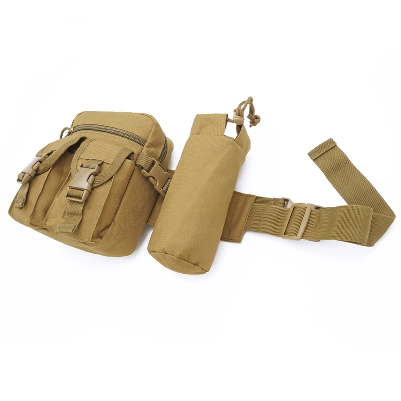 Online Açık Spor Taktik Cepler Su Geçirmez Oxford Kumaş çalışan Spor Açık Taktik Su şişe çantası Erkek Sırt çantası