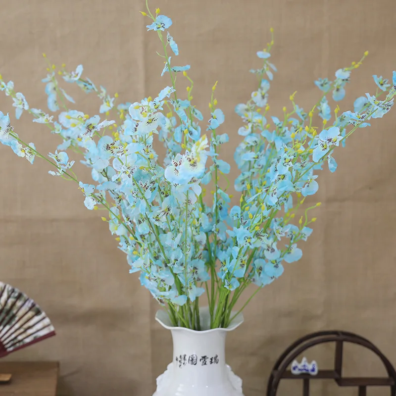 Goedkoop 8 Kleuren Simulatie Dansen Oncidium Kunstzijde Orchidee Bloem 5 Takken Ontwerp Voor Hotel Wedding Home Decorations