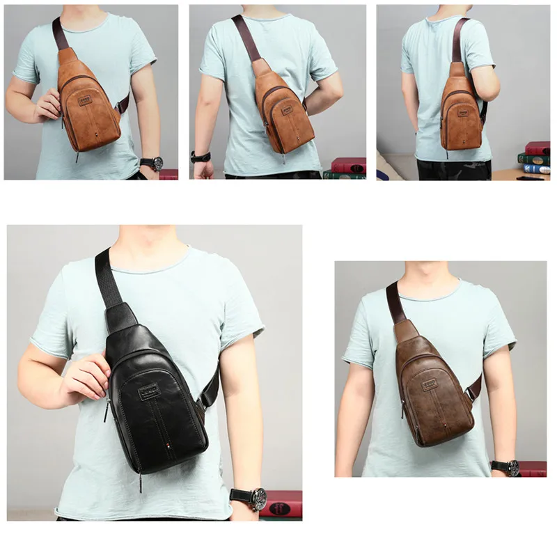 

Brand Men Vintage Split Leather Satchel Man's Sling Bags High Quality Shoulder Pack Bag For Young People Fangle