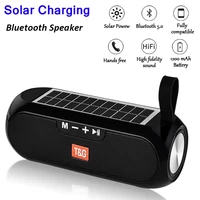 wireless tg182 speakers stereo music box solar charging speaker outdoor power bank boombox loudspeaker waterproof altavoces