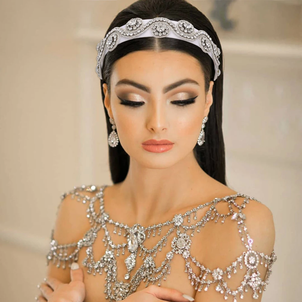 

Headband Strass Bruiloft Hoofdband Trendy Party Haar Sieraden Bruids Haar Tiara Kroon Groothandel Bruids Haar Accessoires