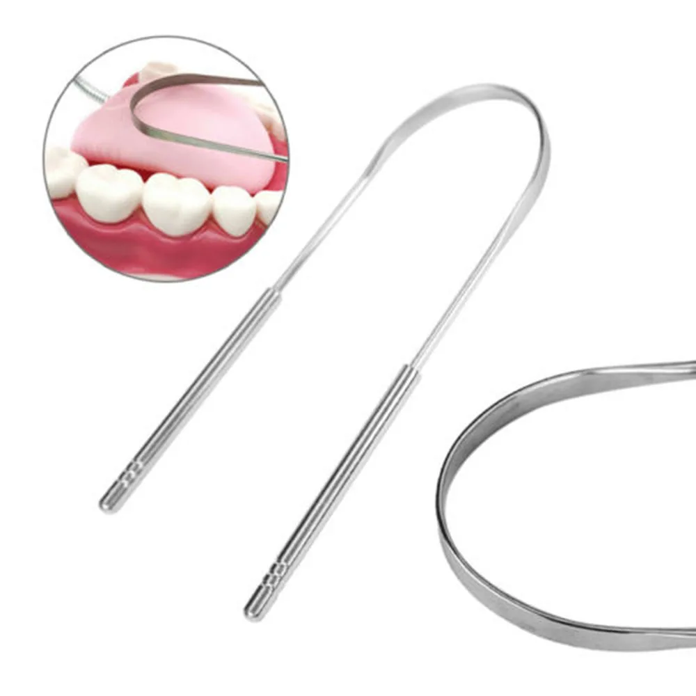 

Tongue Scraper Cleaner For Adults Surgical Grade Stainless Steel Metal Tongue Brush Dental Kit Professional Eliminate Bad Breath