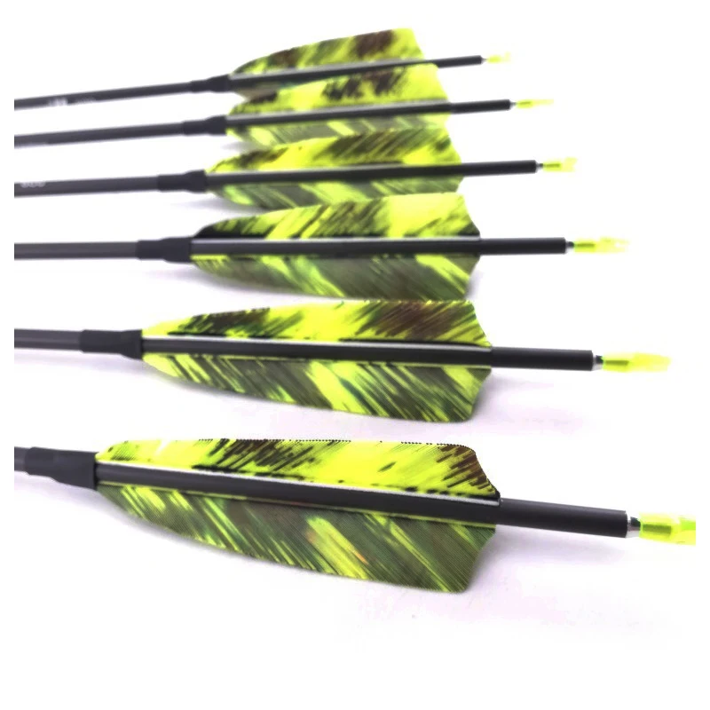 12Pcs Spine 400 500 600 700 800 900 1000 Pure Carbon Arrows ID4.2mm Recurve Compound Bow Hunting Shooting Archery