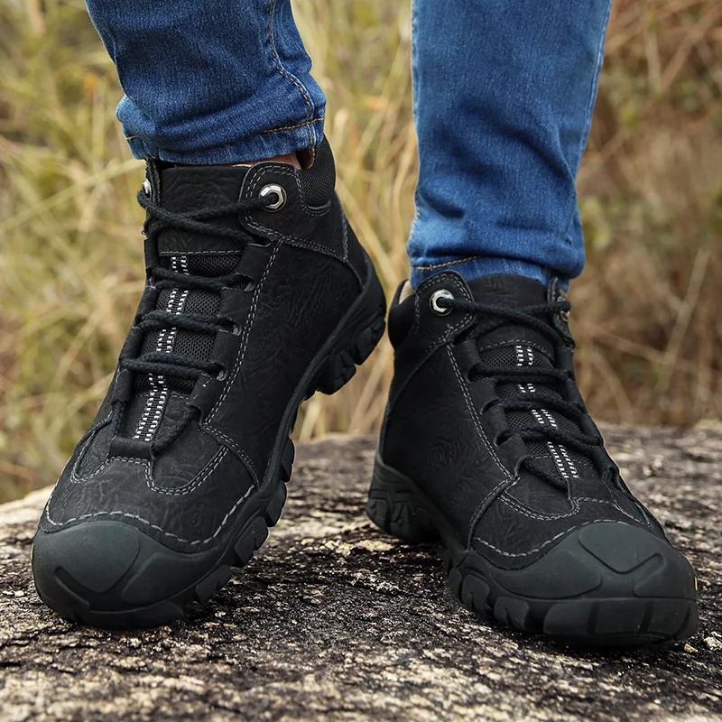 Новые мужские зимние ботинки классические из натуральной кожи военные