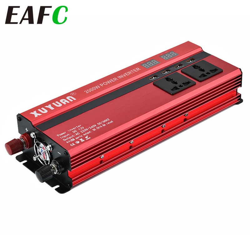 Автомобильный инвертор 12 В 220 в 2000 Вт трансформатор напряжения автомобильный