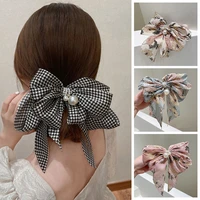 7 styles womens hair accessories fashion large ribbon bow hair clip
