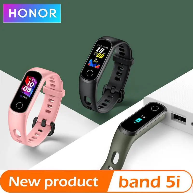 Смарт-браслет Huawei Honor Band 5i с USB зарядкой и контролем музыки мониторинг кислорода в