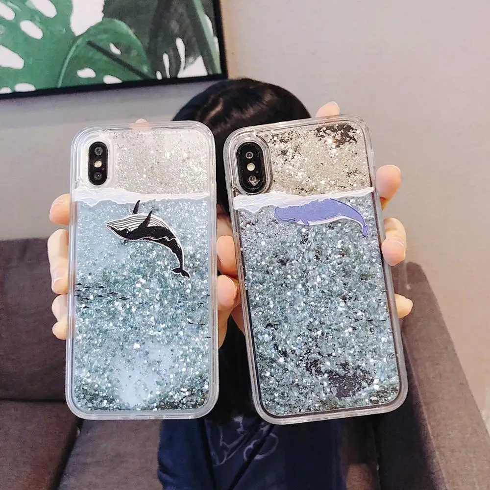 Чехол для iPhone 11 Pro Max с изображением дельфина Кита динамическая жидкость зыбучий